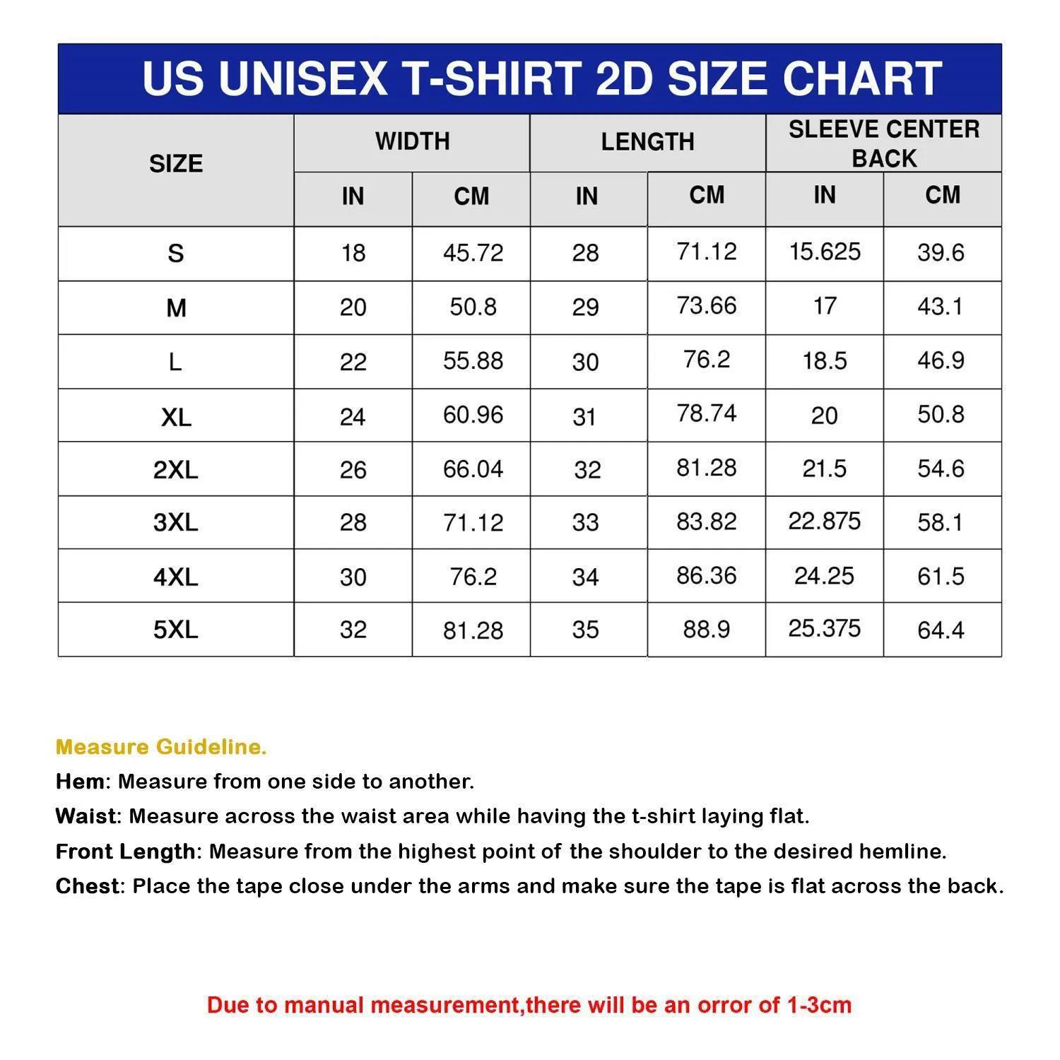 Size Chart for Green Bay Packers Legends Football Fan Premium Graphic Black T-Shirt - Classic 2D T-Shirt Dimensions