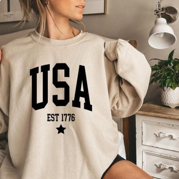 4th of July, Vintage Patriotic Crewneck Shirt