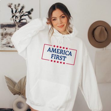 America First, Stars & Stripes Flag Patriotic Shirt