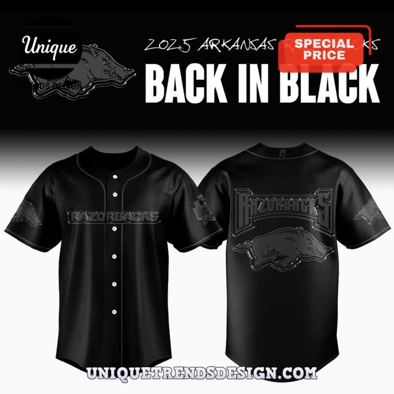 Arkansas Razorbacks 2025 Back In Black Baseball Jersey