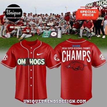 Arkansas Razorbacks Omahogs Are Champions Red Baseball Jersey