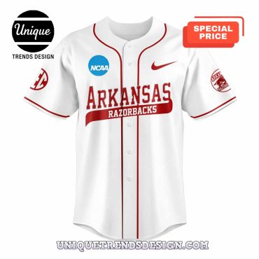 Arkansas Razorbacks Omahogs Are Champions White Baseball Jersey