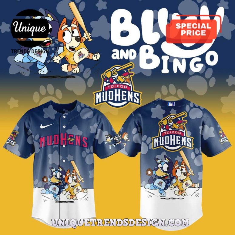 Bluey And Bingo 2025 Toledo Mud Hens Baseball Jersey