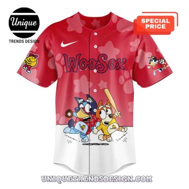 Bluey And Bingo Worcester Red Sox Baseball Jersey
