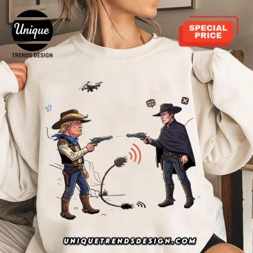 Funny Elon Musk vs Donald Trump Cartoon T-Shirt