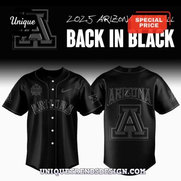 Limited Edition Arizona Baseball Back In Black Baseball Jersey
