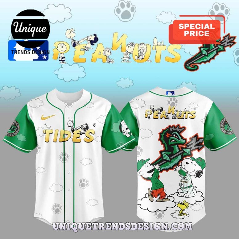 Limited Norfolk Tides Peanuts And Snoopy Baseball Jersey