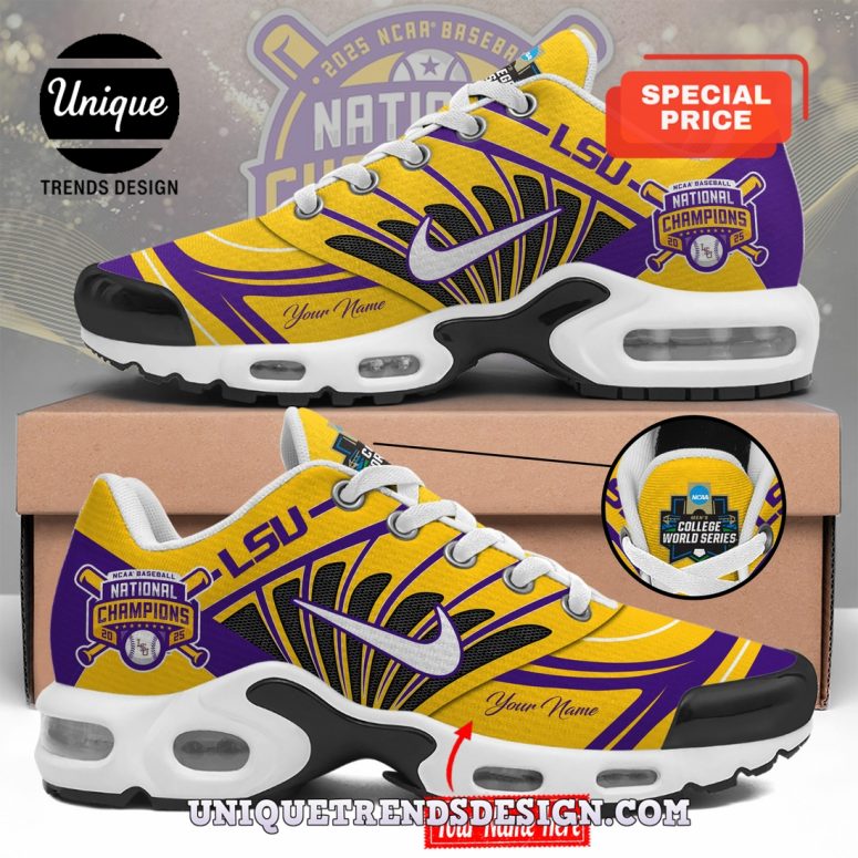 LSU Tigers 2025 NCAA Baseball Champions Air Max Plus