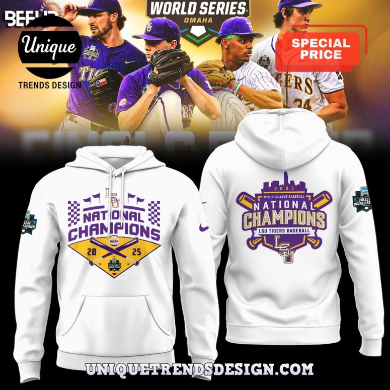 LSU Tigers 2025 NCAA Division Champions White Hoodie