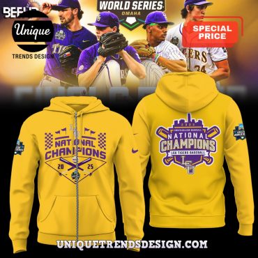 LSU Tigers 2025 NCAA Division Champions Yellow Hoodie