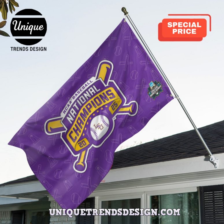 LSU Tigers 2025 NCAA World Series Champions Flag