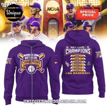 LSU Tigers 2025 World Series Champions Purple Hoodie