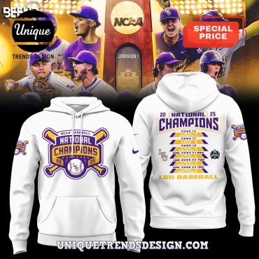 LSU Tigers 2025 World Series Champions White Hoodie