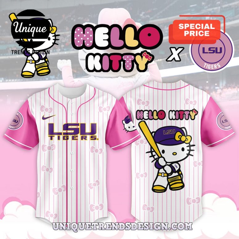 LSU Tigers 2025 x Hello Kitty Baseball Jersey