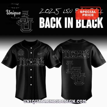 LSU Tigers Back In Black 2025 Baseball Jersey