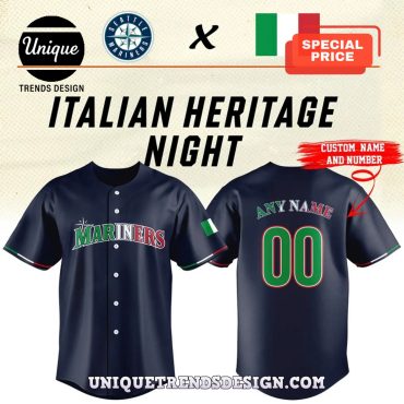 Mariners Italian Heritage Celebration Custom Baseball Jersey