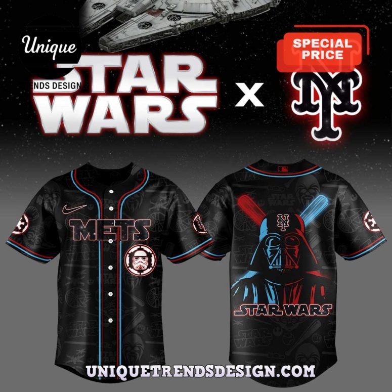 New York Mets Star Wars Night Black Baseball Jersey