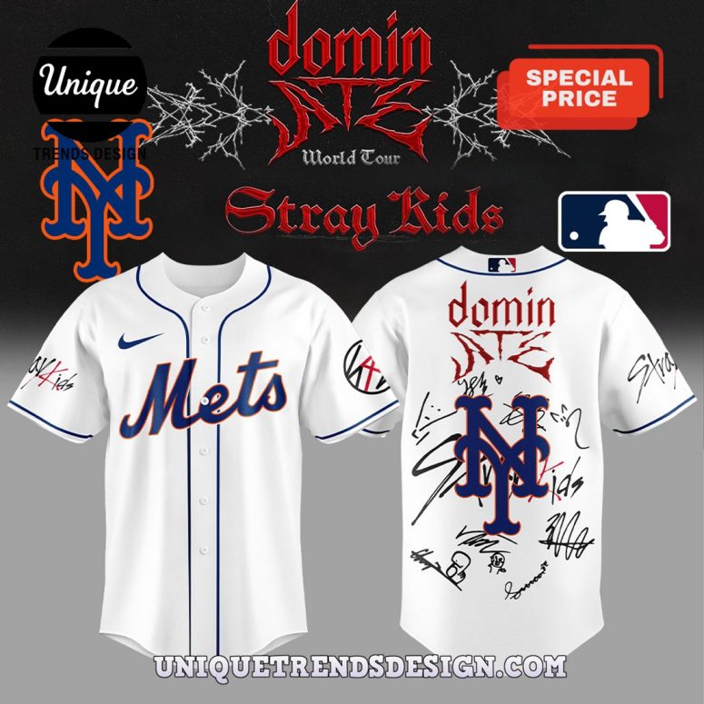 New York Mets x Stray Kids Domin World Tour Baseball Jersey