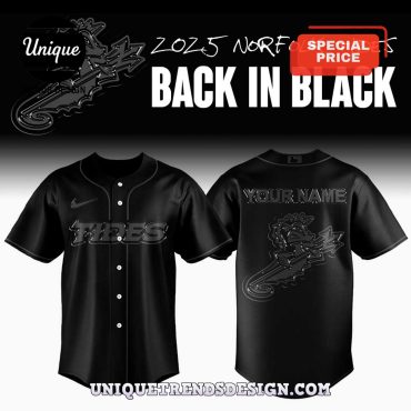 Norfolk Tides Back In Black 2025 Baseball Jersey