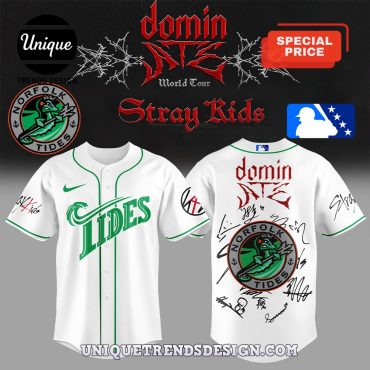Norfolk Tides x Stray Kids Show Signature Baseball Jersey