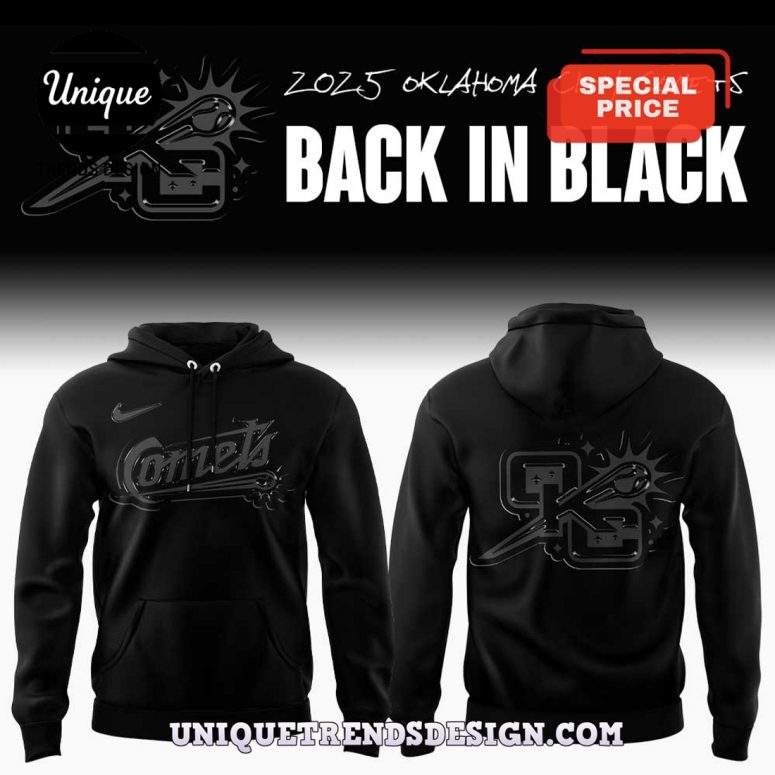 Oklahoma City Comets Back In Black Hoodie Pants Set
