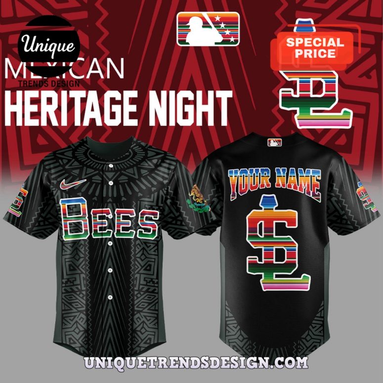 Salt Lake Bees Mexican Heritage Night Black Baseball Jersey