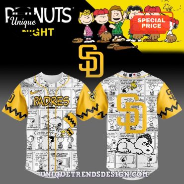 San Diego Padres 75th Anniversary of Peanuts Plus Baseball Jersey