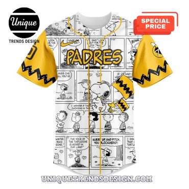 San Diego Padres 75th Anniversary of Peanuts Plus Baseball Jersey