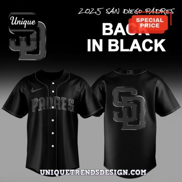 San Diego Padres Back In Black 2025 Baseball Jersey