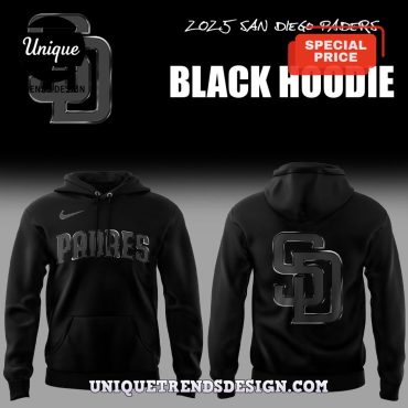 San Diego Padres Back In Black 2025 Hoodie Pants Set