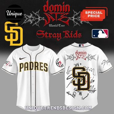 San Diego Padres x Stray Kids Tour Signature Baseball Jersey San Diego Padres x Stray Kids Tour Signature Baseball Jersey