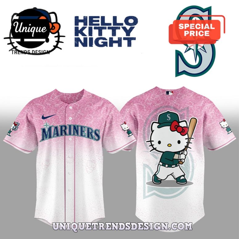 Seattle Mariners 2025 Hello Kitty Night Baseball Jersey