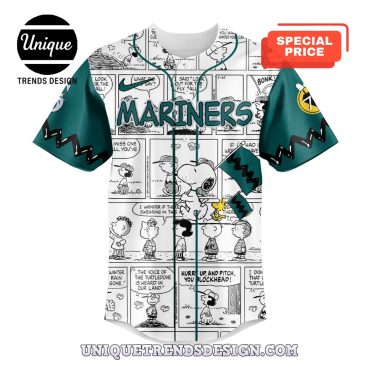 Seattle Mariners 75th Anniversary of Peanuts Plus Baseball Jersey