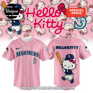 Seattle Mariners Hello Kitty Limited Pink Baseball Jersey Seattle Mariners Hello Kitty Limited Pink Baseball Jersey