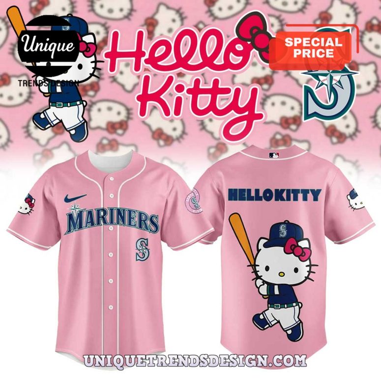 Seattle Mariners Hello Kitty Limited Pink Baseball Jersey