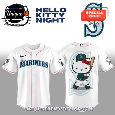 Seattle Mariners Hello Kitty White Baseball Jersey