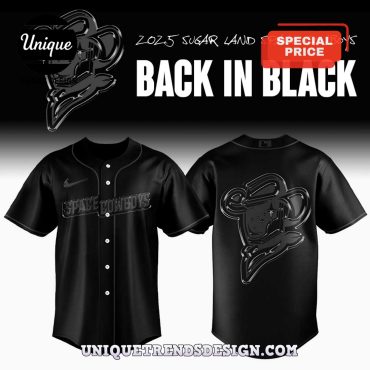 Sugar Land Space Cowboys Back In Black Baseball Jersey