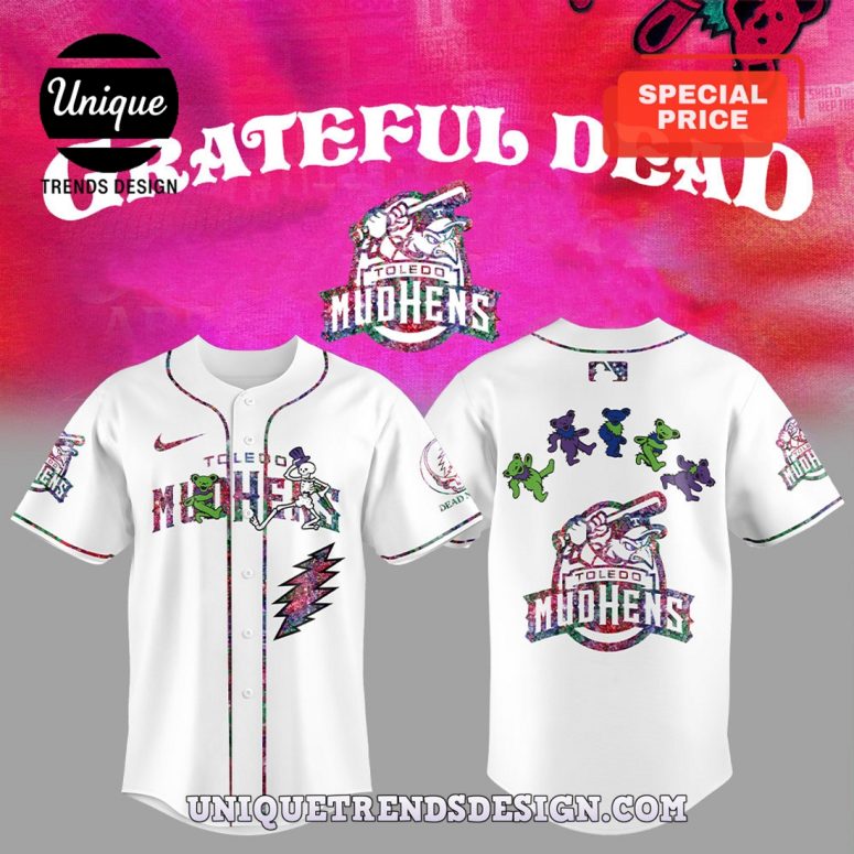 Toledo Mud Hens Grateful Dead White Baseball Jersey