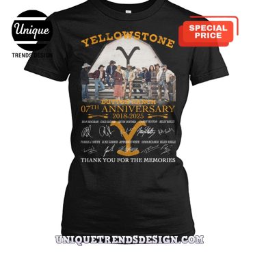 Yellowstone Dutton Ranch 07th Anniversary Signatures T-Shirt