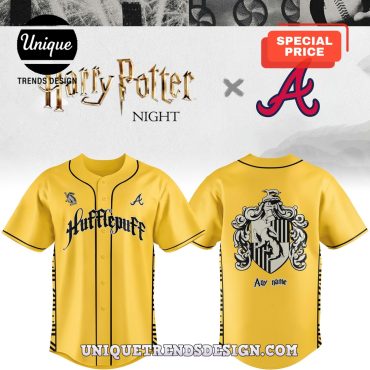 Braves x Hufflepuff House Custom Baseball Jersey