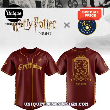 Custom Brewers x Gryffindor House Baseball Jersey