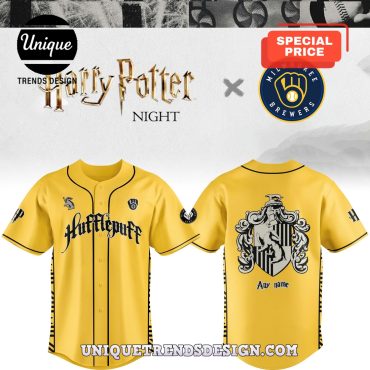 Custom Brewers x Hufflepuff House Baseball Jersey