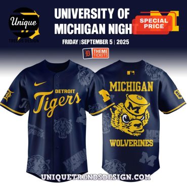 Detroit Tigers x Michigan Wolverines Night Baseball Jersey