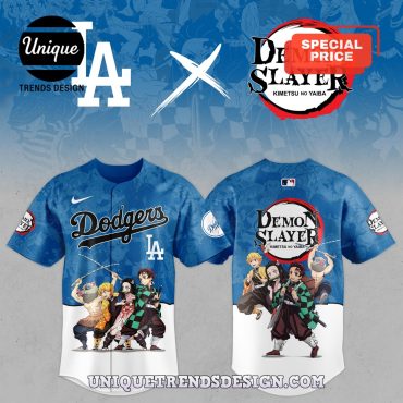 LA Dodgers MLB x Demon Slayer Baseball Jersey