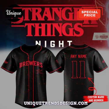 Milwaukee Brewers Stranger Things Night Baseball Jersey