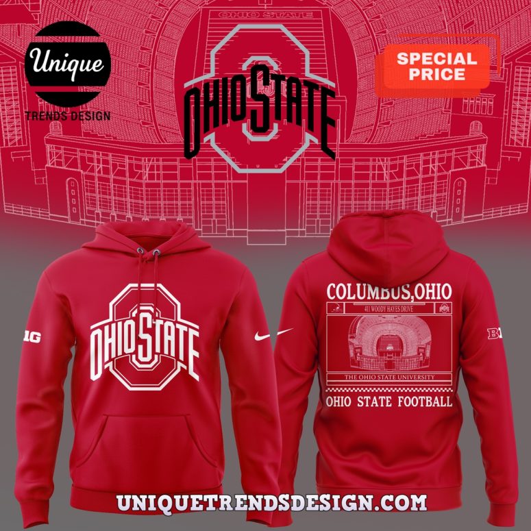 Ohio State Buckeyes Football Red Hoodie 2025