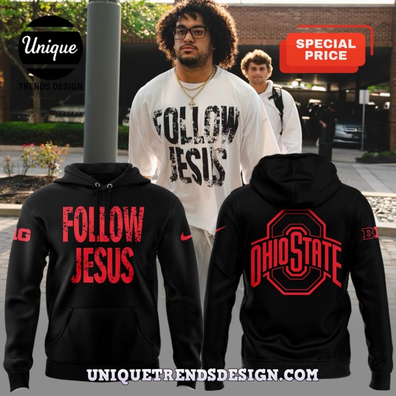 Ohio State Football Follow Jesus Black Hoodie