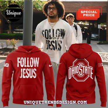 Ohio State Football Follow Jesus Red Hoodie