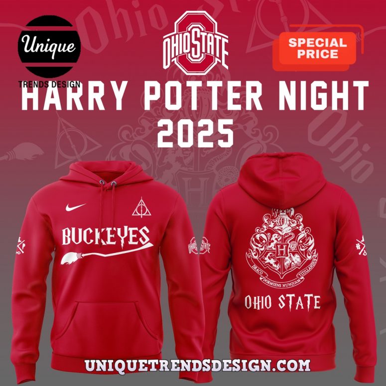 Ohio State x Harry Potter Red Hoodie 2025