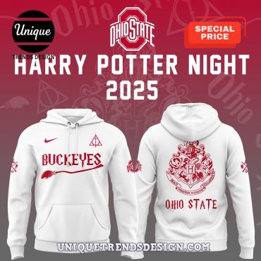 Ohio State x Harry Potter White Hoodie 2025